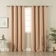 preview thumbnail 14 of 25, Aurora Home Antique Silver Grommet Top Thermal Insulated Blackout Curtain Panel Pair 52"W x 84"L - Blush