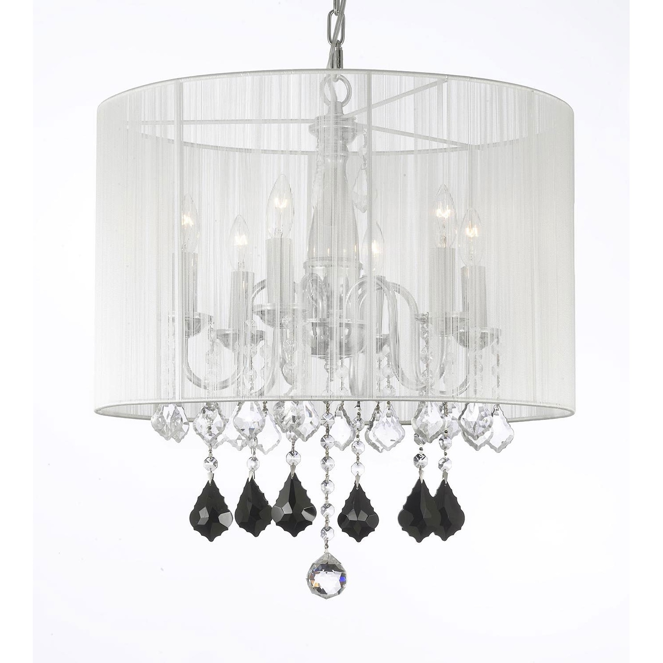 Crystal Chandelier Lighting With Large White Shade - Chandeliers For Bedrooms by Overstock.com