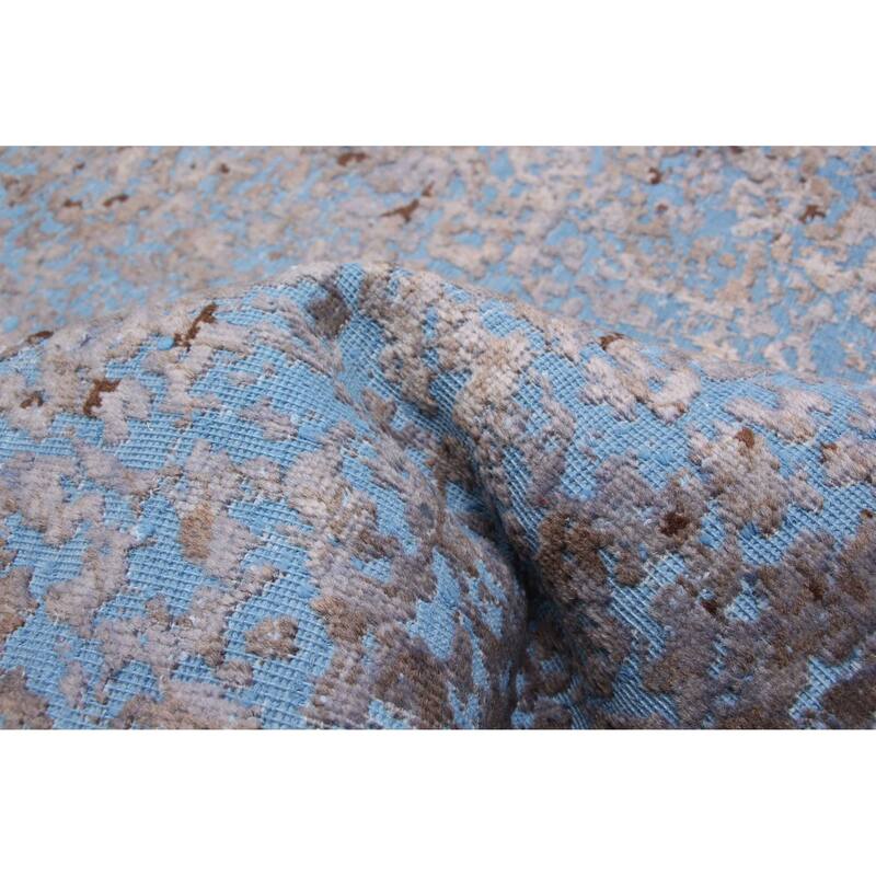 ECARPETGALLERY Hand-knotted Color Transition Blue Wool Rug - 4'9 x 6'10