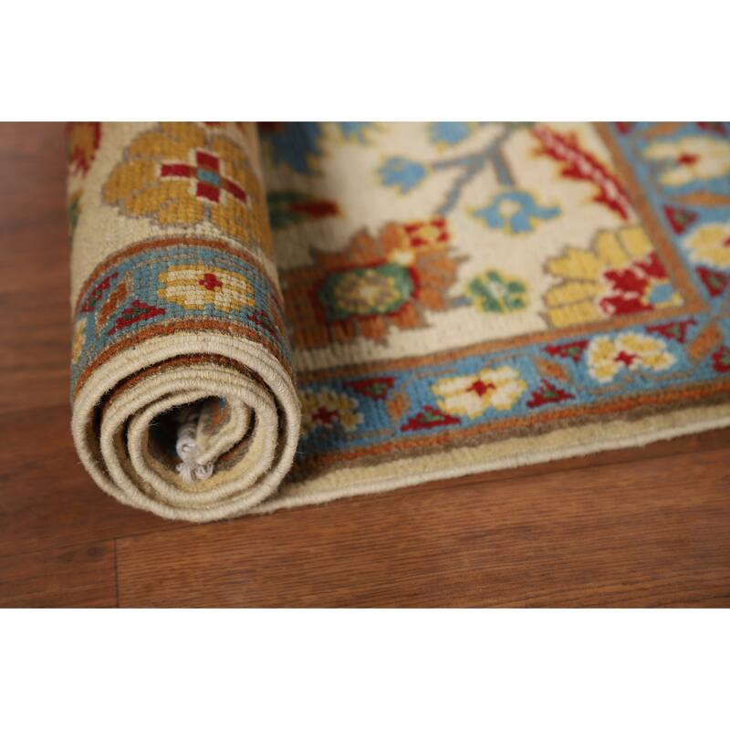Floral Kazak Oriental Foyer Rug Traditional Hand-Knotted Wool Carpet - 2'0" x 3'0"