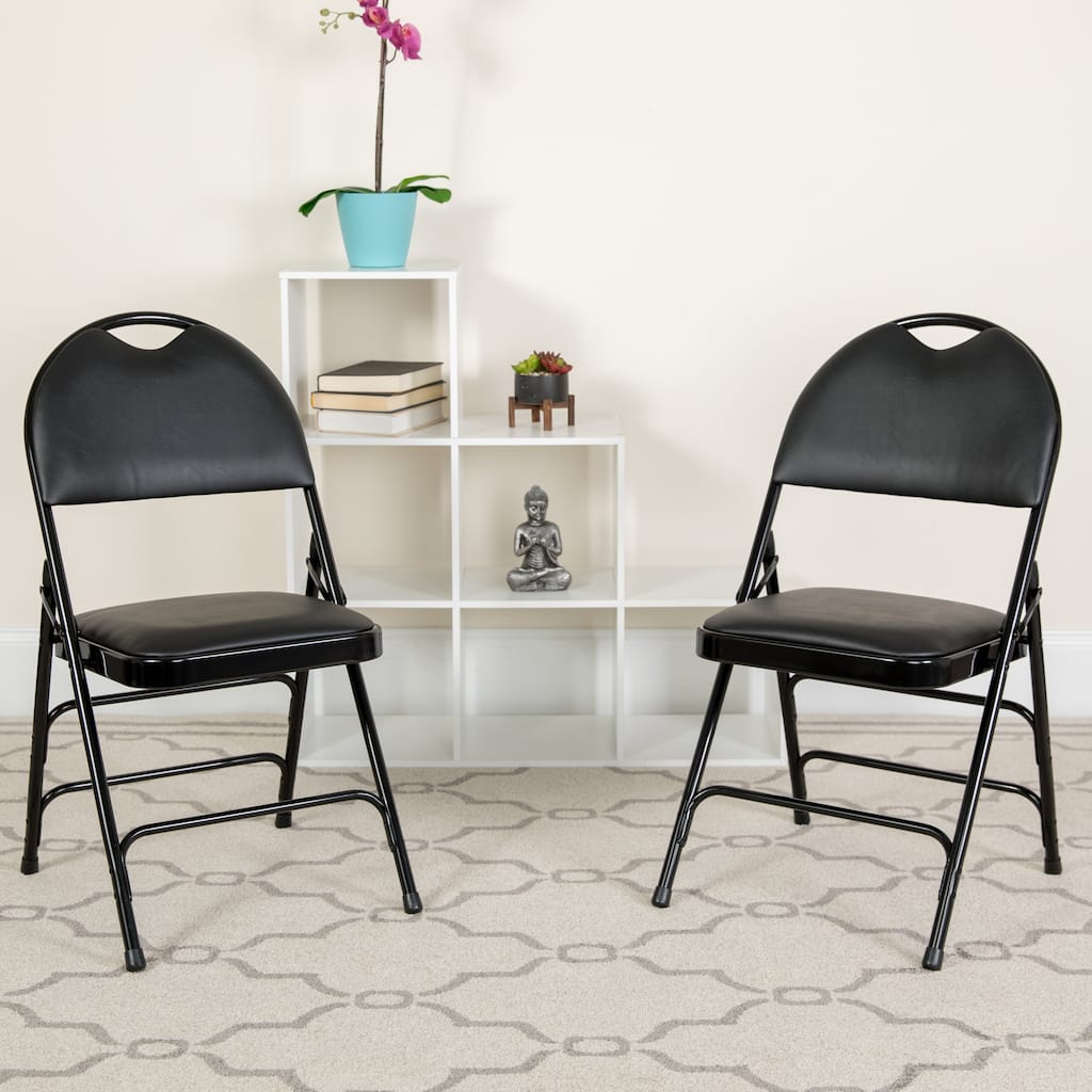 2 Pack Extra Large Ultra-Premium Triple Braced Folding Chair
