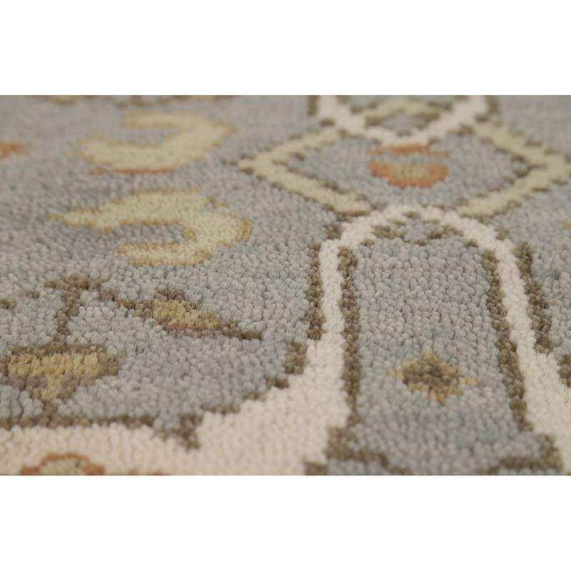 Floral Oushak Oriental Runner Rug Hand-Knotted Wool Carpet - 2'8"x 9'11"