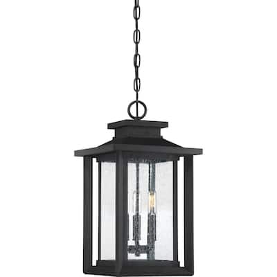 Wakefield 3-Light Outdoor Hanging Lantern in Earth Black
