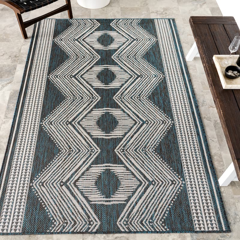 Nuloom Charlotte Contemporary Indoor/Outdoor Area Rug - 8' x 10' - Turquoise