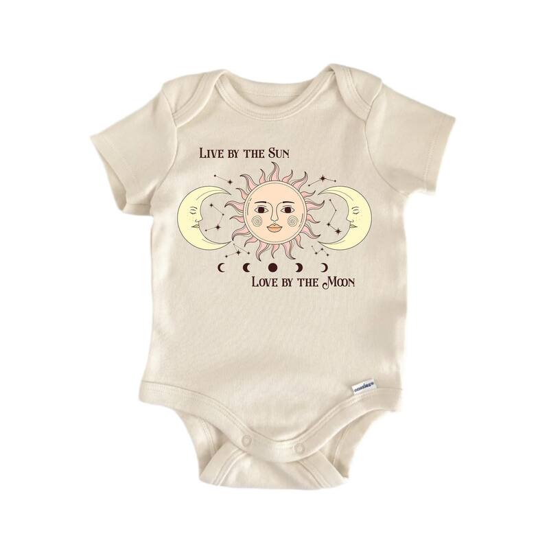 Sun Moon Magic Mystical - Baby Boy Girl Clothes Infant Bodysuit Funny Cute Newborn - White - 6-9M