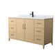 Option White Oak, Black Trim, White Carrara Marble Top
