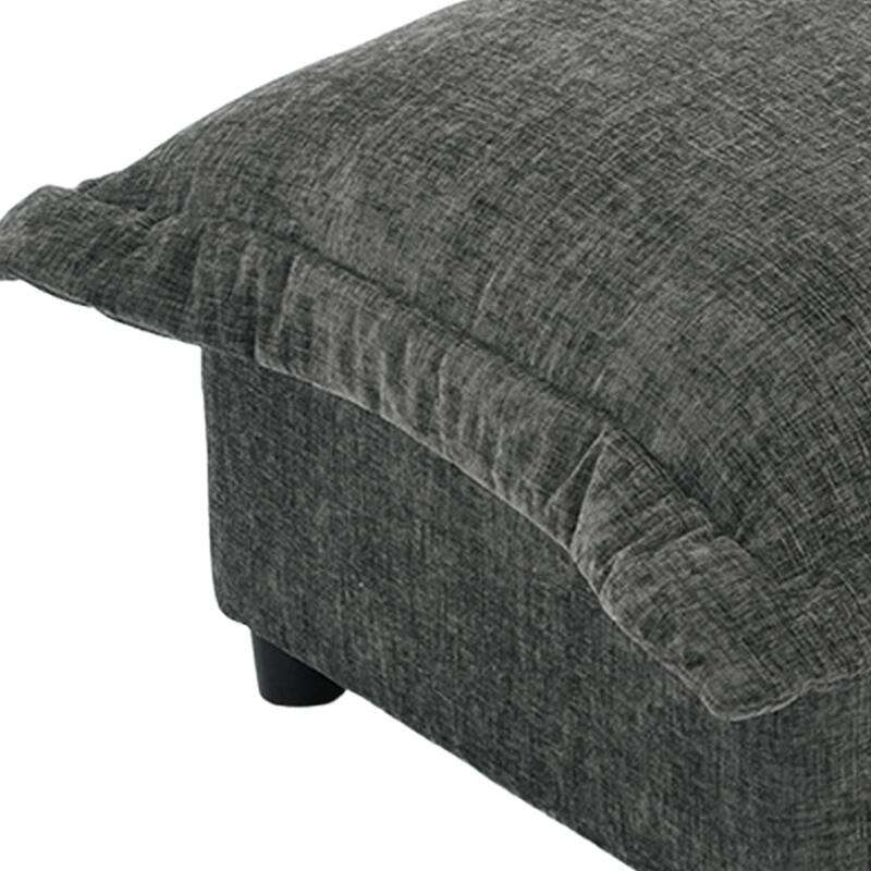 37"W Oversized Upholstered Chenille Rectangle Cloud Ottoman