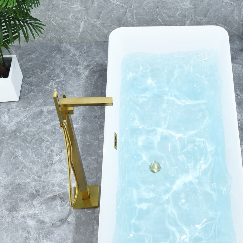Altair Campia Single Lever Handle Freestanding Floor Mounted Tub Filler with Handshower
