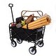 preview thumbnail 6 of 62, Foldable Wagon Cart with Strapping System, Utility Wagon Cart for Camping Shopping Sports Gardeing Fishing All-Terrain Wheels