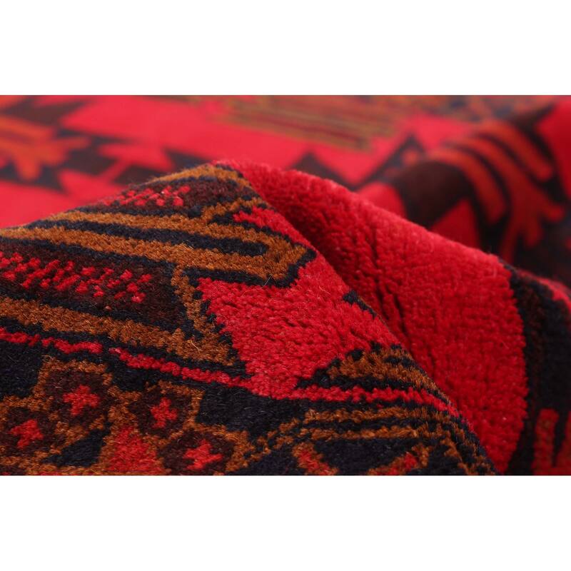 ECARPETGALLERY Hand-knotted Teimani Red Wool Rug - 3'7 x 6'11