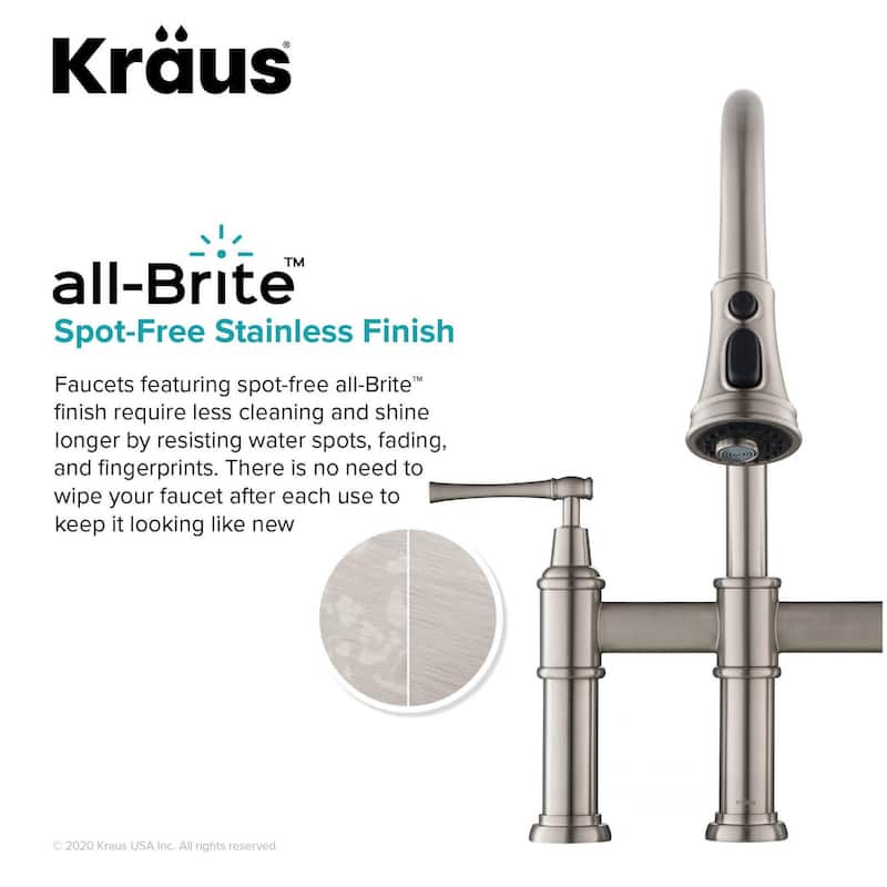 Kraus Allyn 1.8 GPM Bridge Pull Down Kitchen Faucet