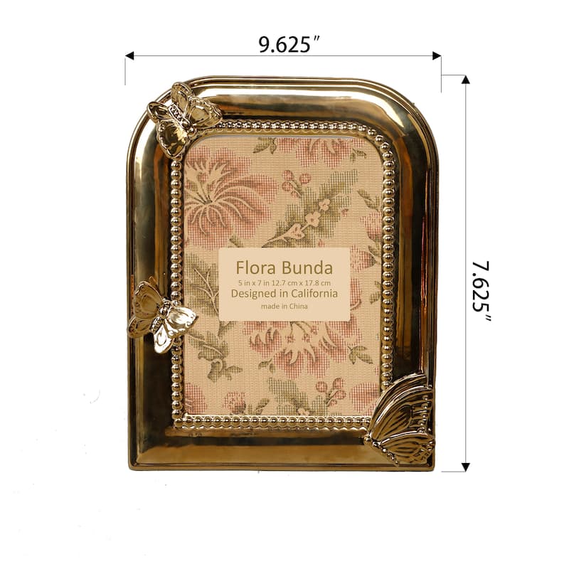 5 x 7 Butterfly Ceramic Frame 9.625*7.625*1