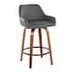 Option Grey Faux Leather/Walnut/Black Metal