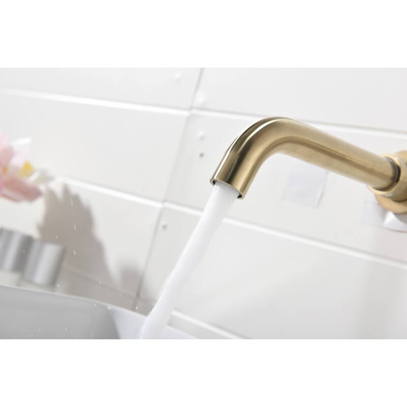 Wall Mounted Bathroom Sink Single Handle Faucet with Pop Up Drain, Silent Splash Proof, No Overflow, Easy Clean