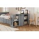 preview thumbnail 28 of 30, Twin Size Wood Platform Bed with Desk, Kids Daybed with 3 Drawers and Storage Shelf