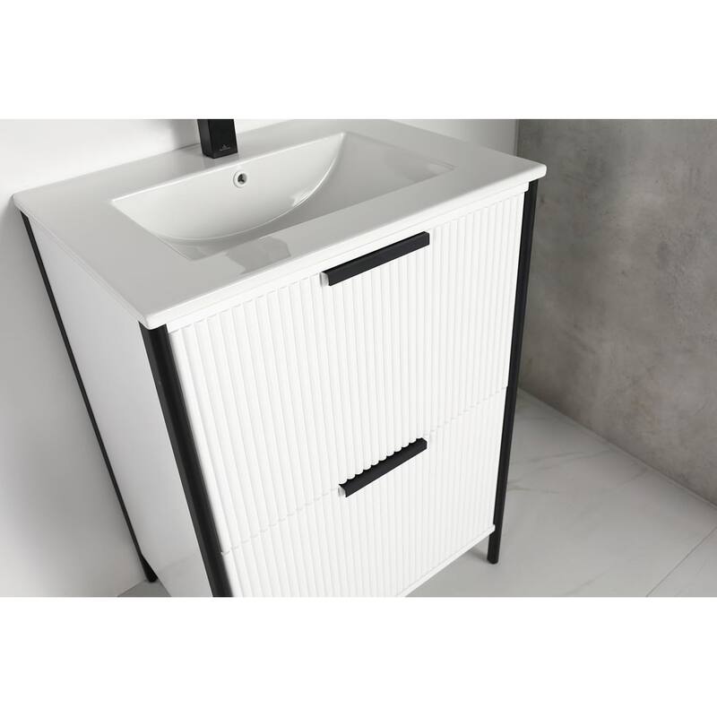 Blossom 24 Inch All Wood Freestanding Bathroom Vanity with Sink