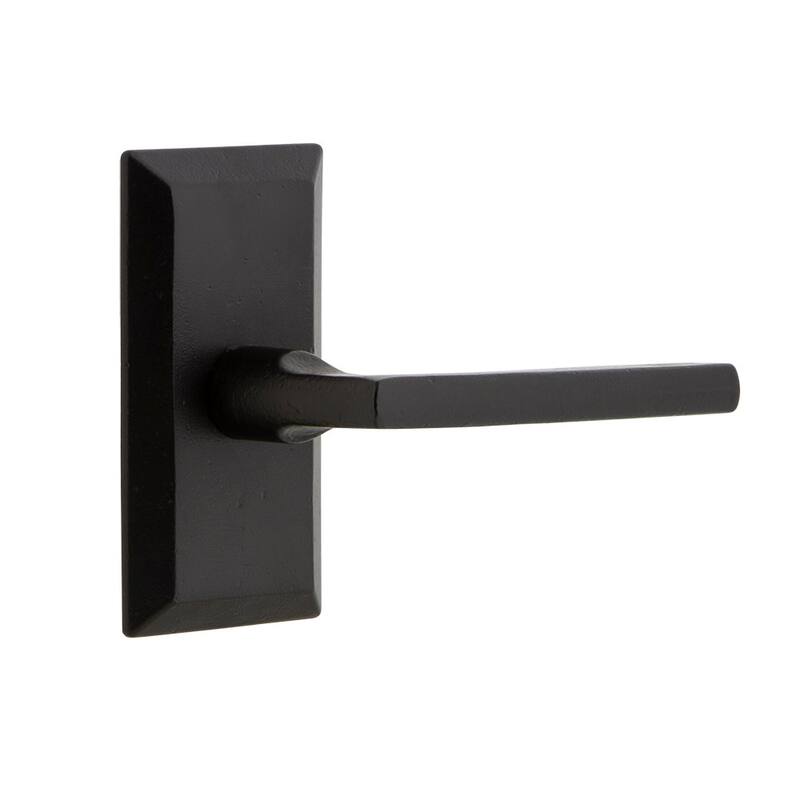 Ageless Iron Vale - Rustic Cast Iron Right Handed Privacy Door Lever - Black Iron