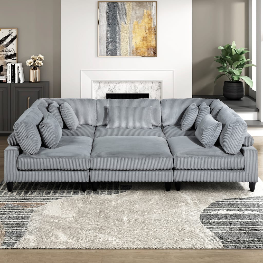 Jonas 6-Piece Modular Sectional Sofa with Ottoman