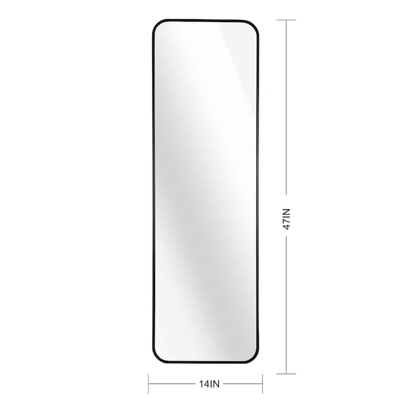47"x14" Rectangular Mirror with Aluminum Frame for Bathroom