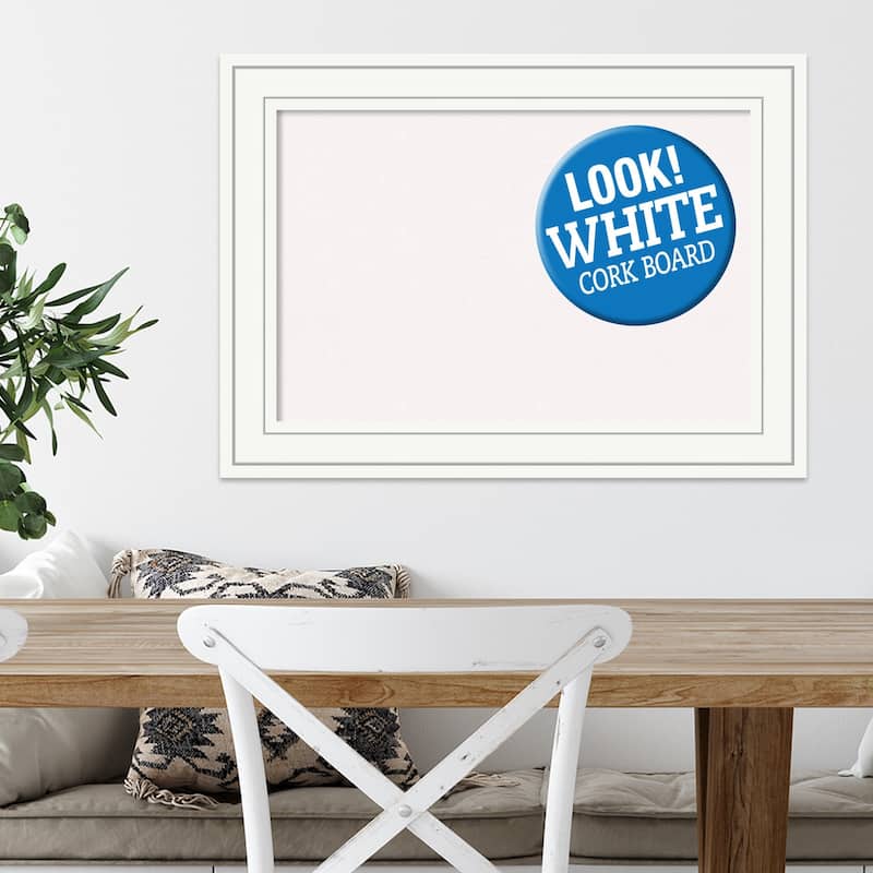 Framed White Cork Board, Craftsman White