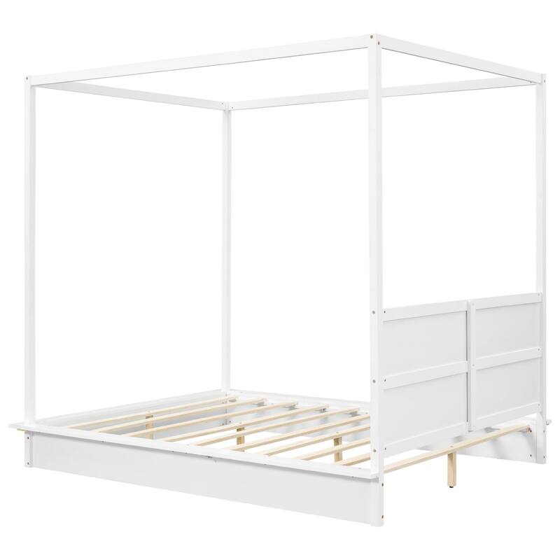 Canopy Platform bed With Support Slats