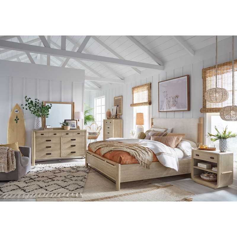 Salt Life Home Sunset Cove Sanibel Brown Panel Upholstered Bed