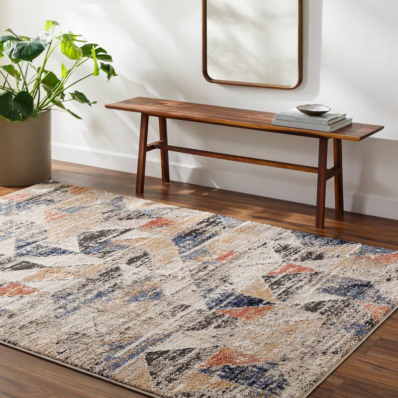 Livabliss Liebe Geometric Area Rug - Light Gray/Multi - 5' 3" x 7'