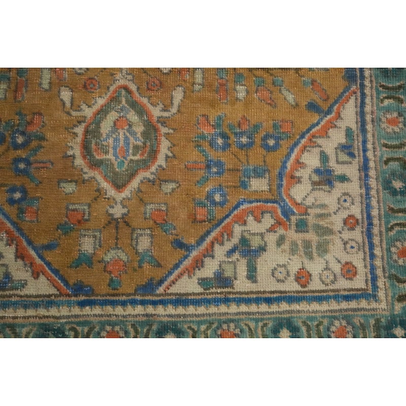 Hand Knotted Oriental 100% Wool Carpet Traditional Floral Oranges & Rust Tabriz Area Rug - 4' 10'' X 3' 2''