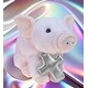 preview thumbnail 4 of 4, DolliBu Cute Squat Piggy Stuffed Animal with Silver Cross Plush Toy - 7 inches