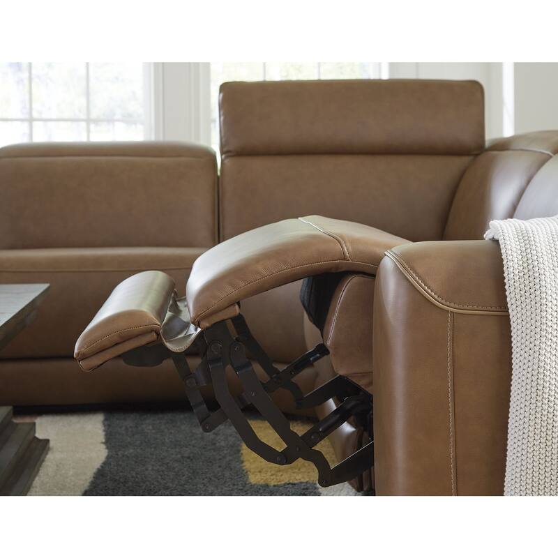 Signature Design by Ashley Rally-Up Brown 6-Piece Power Reclining Sectional with Console - 155" W x 142" D x 34" H