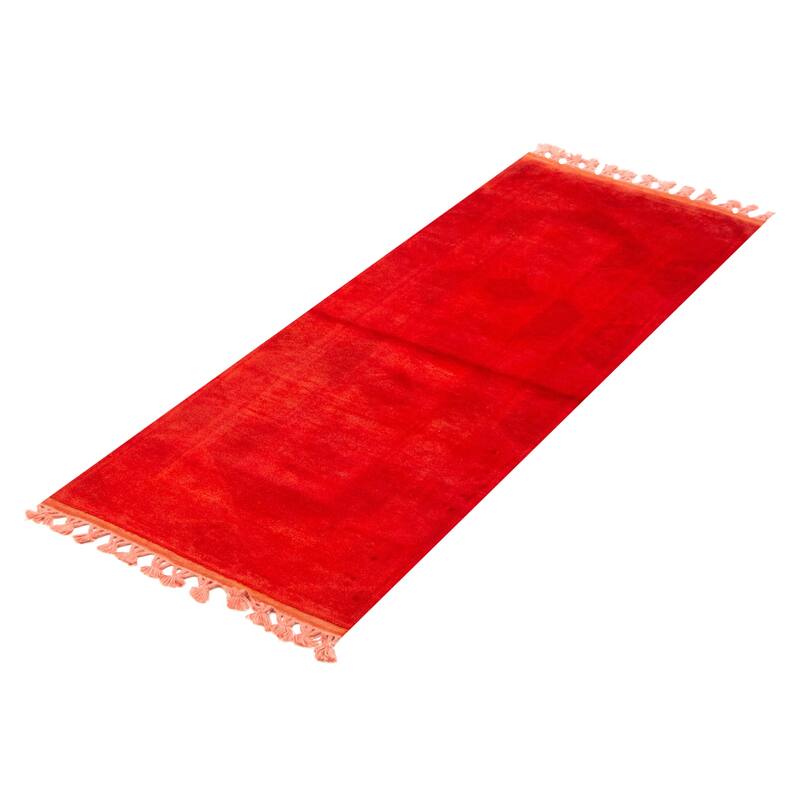 ECARPETGALLERY Hand-knotted Color Transition Red Wool Rug - 2'8 x 6'5