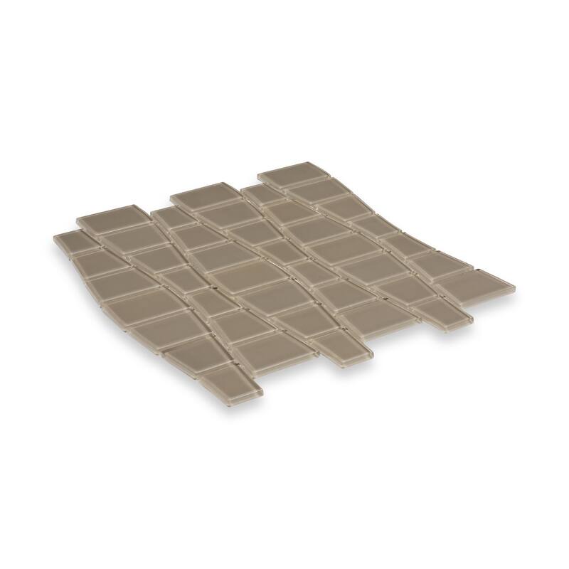 Ripple 11 in. x 12 in. Geometric Glass Mesh-Mounted Mosaic Wall Tile