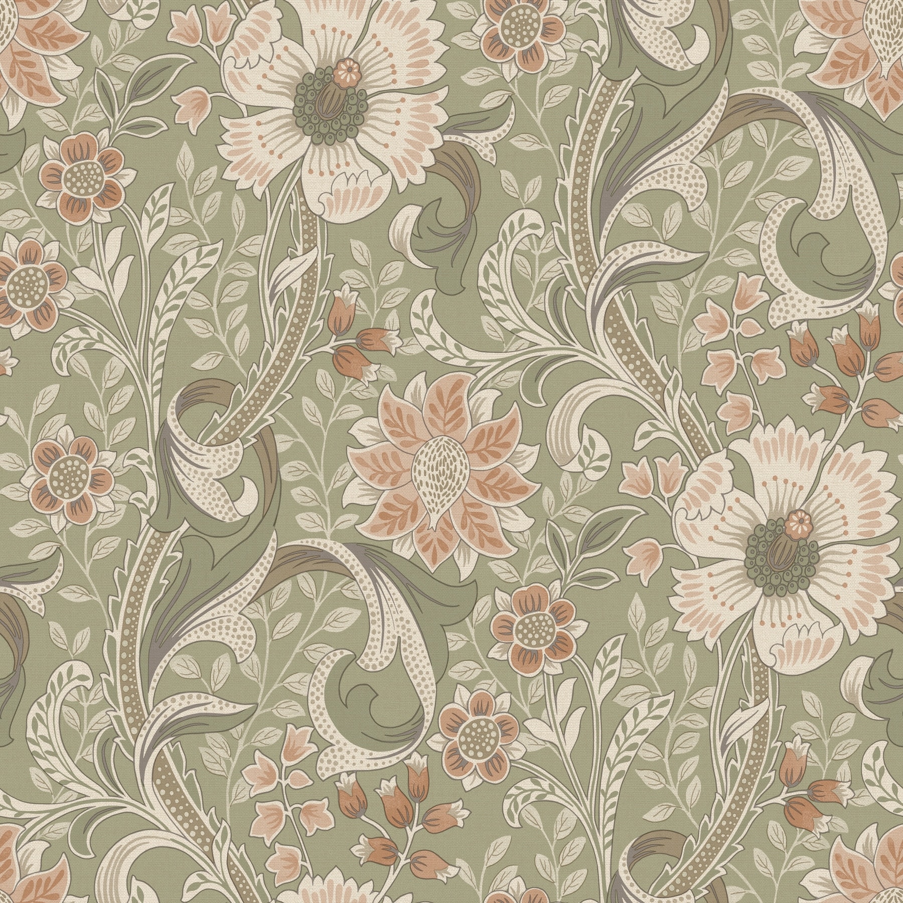 Chesapeake Liora Green Floral Trail Wallpaper