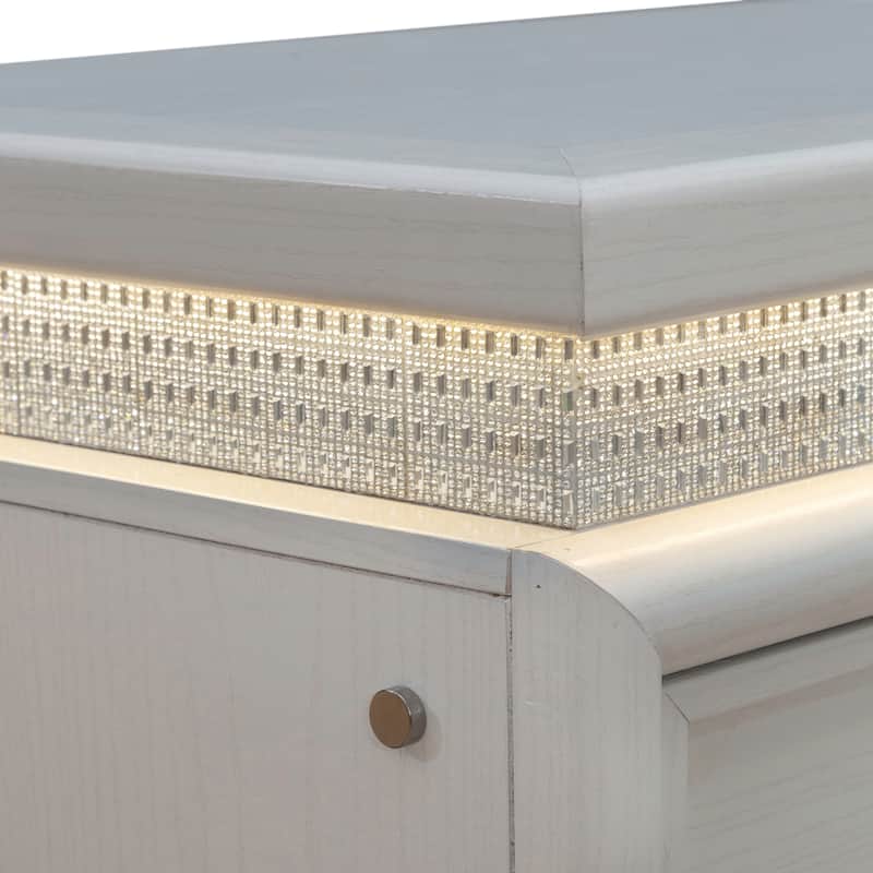 Liberty Furniture Reflections Upholstered Bed, Dresser & Mirror, Chest, Night Stand - King or Queen