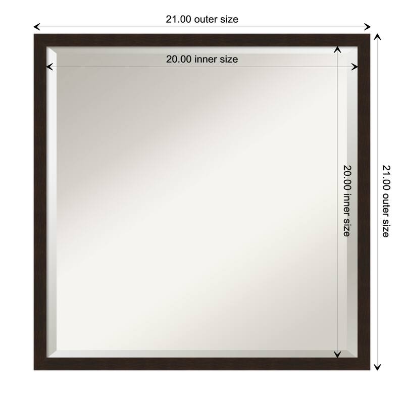 Beveled Wood Bathroom Wall Mirror - Carlisle Espresso Narrow Frame - Carlisle Espresso Narrow
