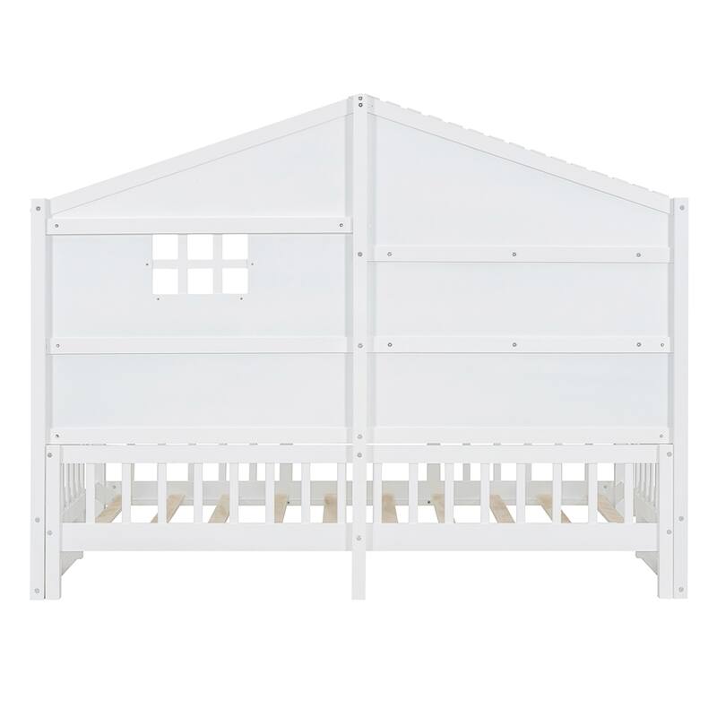 Modern Twin Size House Bed with Shelves and Sparkling Light Strip
