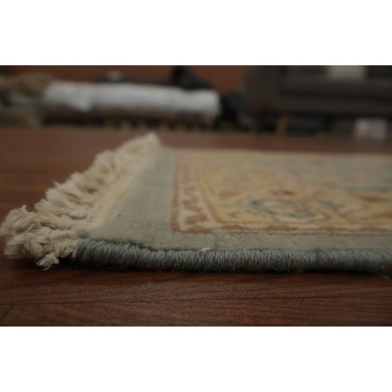 Hand Knotted Oriental 100% Wool Carpet Traditional All-Over Navy Blue & Blues Ziegler Area Rug - 4' 0'' X 2' 0''