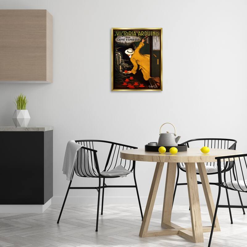 Stupell Vintage Espresso Advertisement Framed Floater Canvas Wall Art Design By Marcus Jules