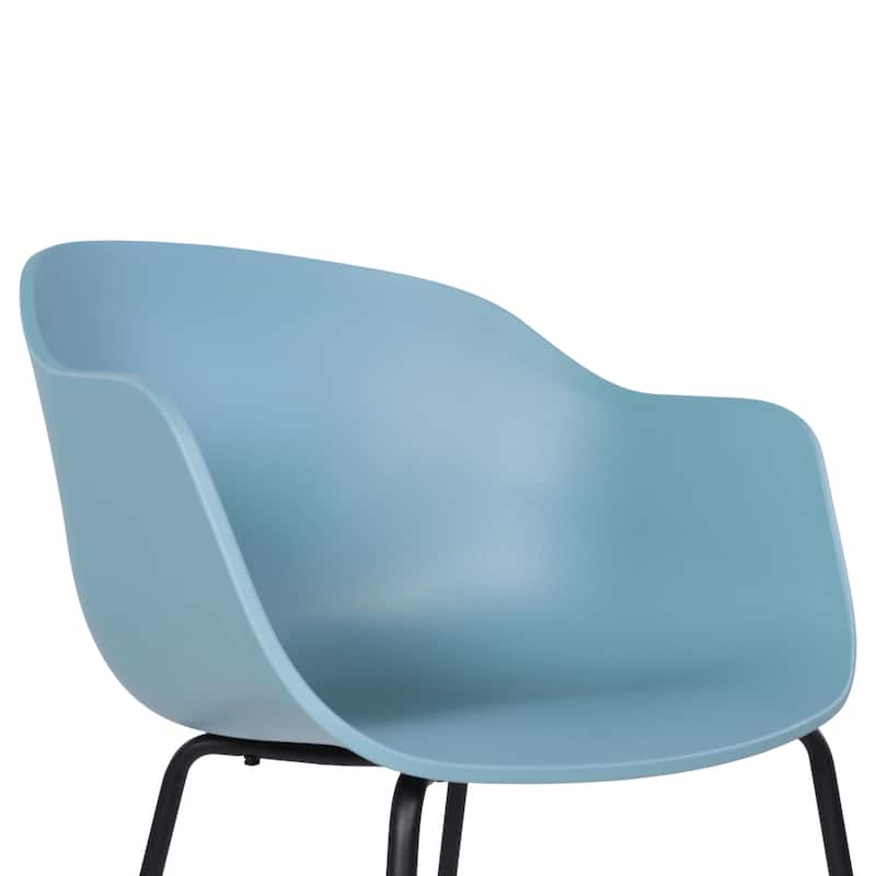 Furnish Theory Curve-K ML Indoor/Outdoor Dining Armchairs Arm Chairs w Polypropylene Shell & Powder-Coated Steel Legs (Set of 2)