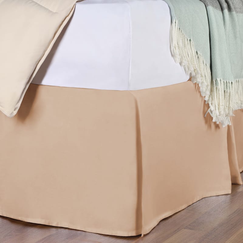 Superior 300 Thread Count Solid Combed Cotton Drop Bedskirt - King - Beige