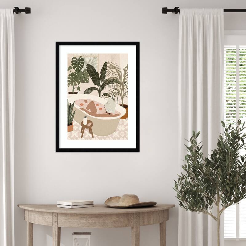 Home Spa Day by Victoria Barnes Wood Framed Wall Art Print