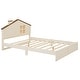 preview thumbnail 7 of 12, Full Size Wood Platform Bed with House-shaped Headboard and Built-in LED for Bedroom