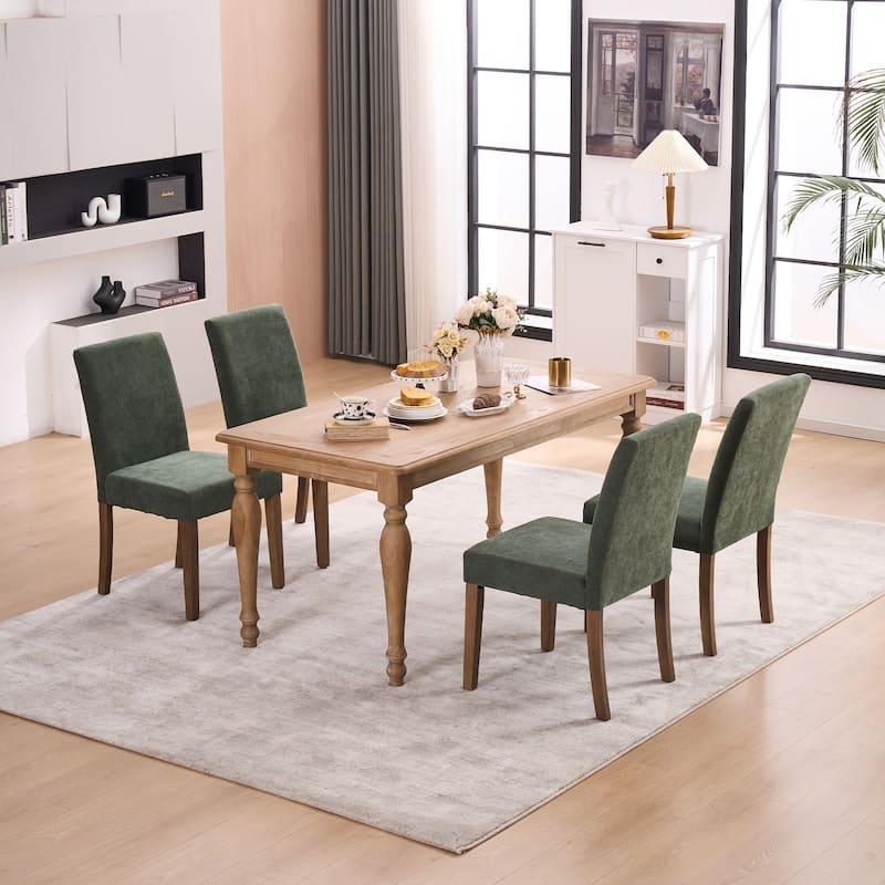 Boucle Fabric Upholstered Dining Chairs (Set of 2)