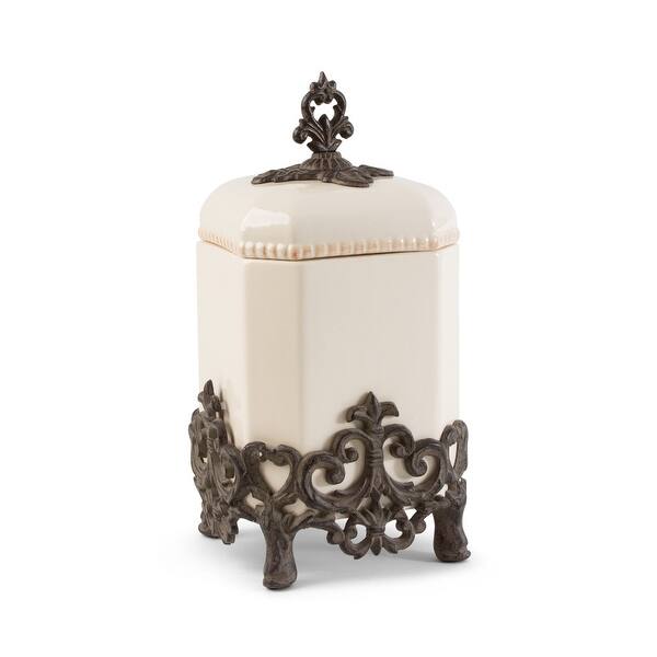 Shop 14 Cream White And Brown Vintage Inspired Canister With