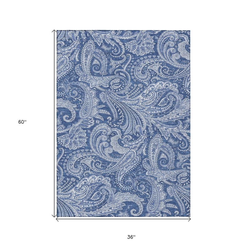 HomeRoots Paisley Transitional Rectangle Outdoor Rug