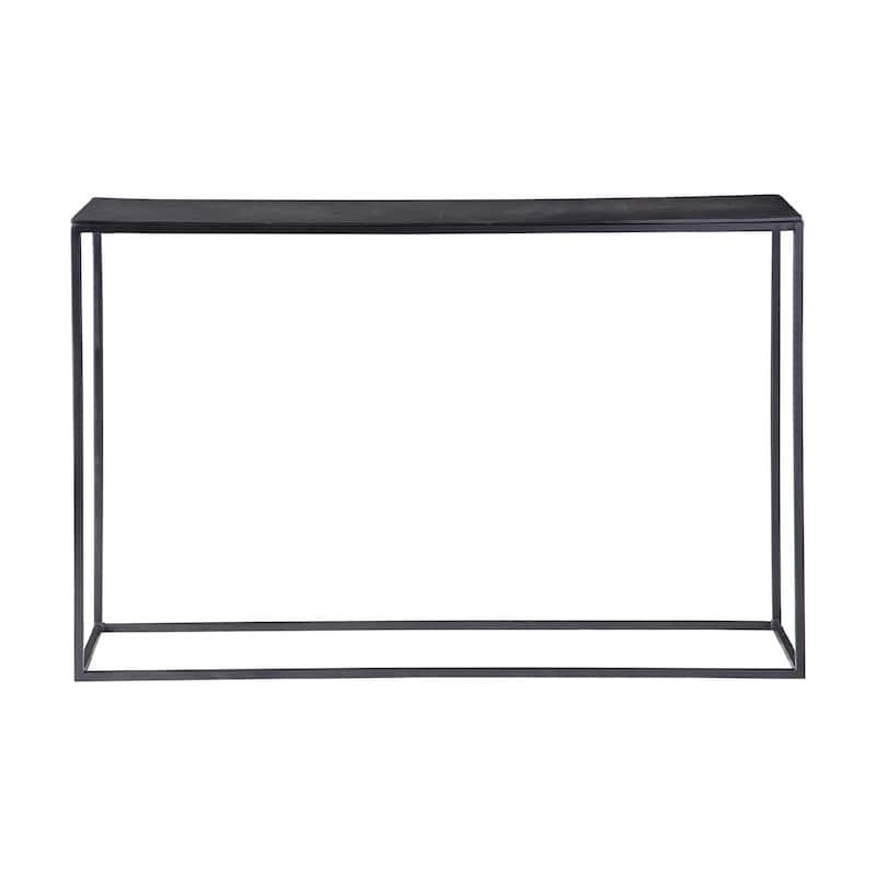 46.5" black and bronze textured industrial style console table