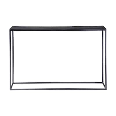 46.5" black and bronze textured industrial style console table