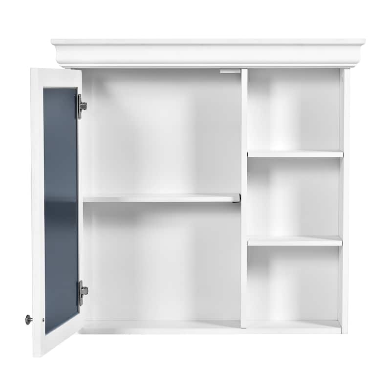 Wall Mounted Bathroom Medicine Cabinet w/ Mirror and Adjustable Shelf