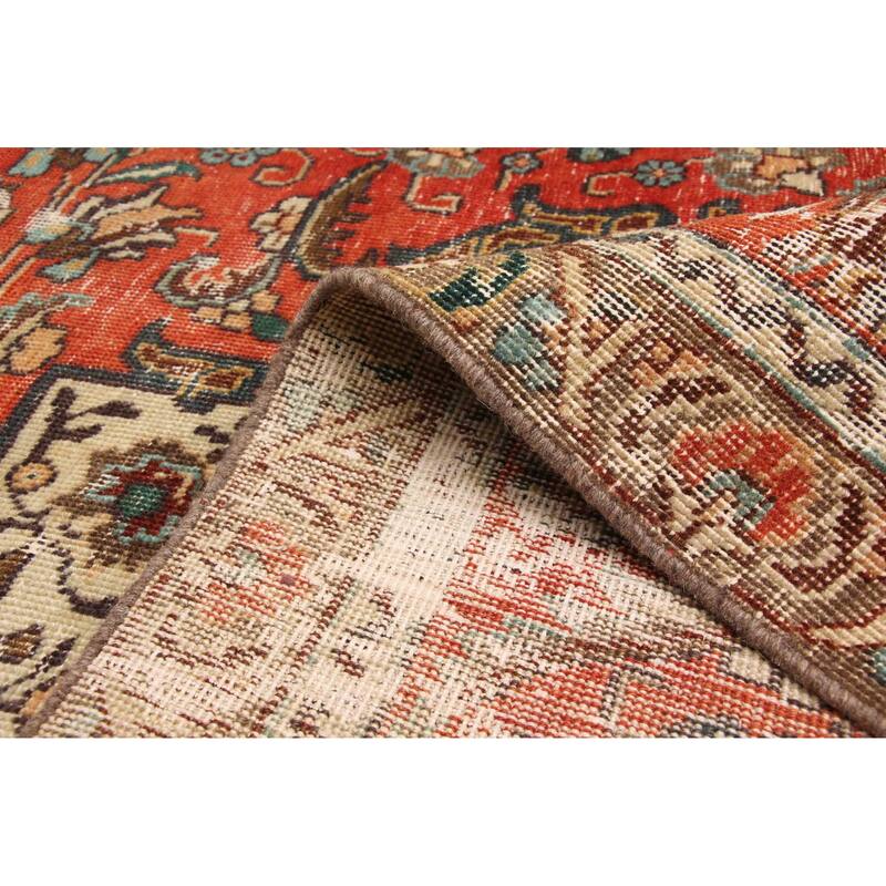 ECARPETGALLERY Hand-knotted Antalya Vintage Light Red Wool Rug - 9'7 x 12'6