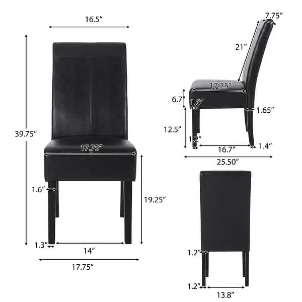 dimension image slide 0 of 3, Pertica Upholstered T-Stitch Dining Chairs (Set of 6) by Christopher Knight Home